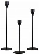 Set di 3 portacandele neri