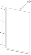 Walk-in single L 70 x H 200 cm, vetro 8 mm vetro senza finitura / trasparente cromo