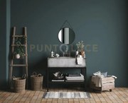 Cornelia specchio da parete tondo con cornice effetto pelle d.55cm