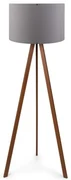 Lampada Treppiede Da Pavimento 38x140 Cm Design Moderno 60W Marrone E Grigio