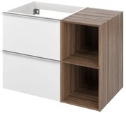 Mobile da bagno sotto lavabo SENSEA Vague bianco laminato opaco L 80 x H 55 x P 45 cm 2 cassetti, lavabo non incluso