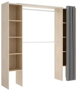 Armadio guardaroba estensibile L110/180 cm Quercia e grigio - DORIAN