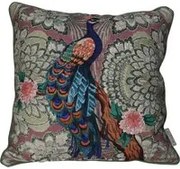 Cuscino 45x45 cm ricamato con pavone
