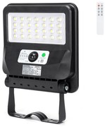 Lampione stradale Led 50W Nero con pannello solare IP65 Bianco freddo 6500K con sensore crepuscolare e di movimento Aigostar