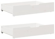 Cassettoni Da Letto 2 Pz Bianchi 85x55x16 Cm İn Legno Di Pino /