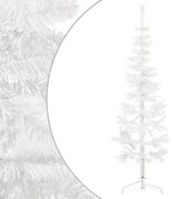 Albero Natale Artificiale Sottile a Metà Supporto Bianco, 120 cm