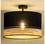Duolla - Lampadario a plafone DOUBLE RATTAN 1xE27/15W/230V diametro 40 cm nero/beige