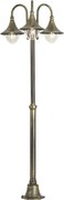 Lanterna da esterno classica nera con oro antico 200 cm 3 luci IP44 - Daphne