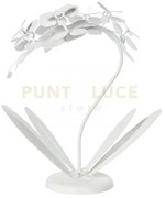Lampada da tavolo floreale orchidea piccola bianco in ferro 38x20x5...