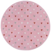 Tappeto rosa per bambini ø 100 cm Little Hearts - Hanse Home