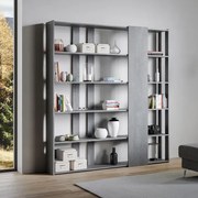 Libreria 178x204h cm a parete in legno Cemento - KATO D