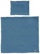 Set copripiumino e federa da bambini blu per culla 80x80 cm Seashells – Roba