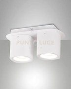 Smooth spot bianco 2 luci  attacco gu10 ip20 in alluminio