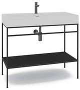 Mobile bagno da terra con lavabo L 100 x H 89 x P 45.5 cm nero per vasca centrale Outline