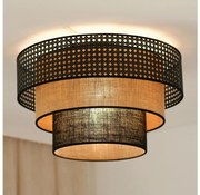 Brilagi - Lampada da soffitto DAKOTA LUNETA 1xE27/15W/230V Ø45 cm nero/rattan