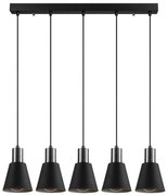 Lampadario a sospensione con cavo KEM 5xE27/40W/230V nero