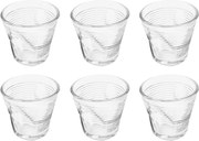 Set 6 Tazzine da Caffè Accartocciati Ø6,5 cm in Vetro Pressato Kaleidos Trasparenti...