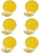 Servizio 12 piatti fiore giallo Flowers porcellana