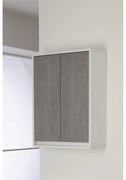 Pensile Portaoggetti 80 Cm Due Ante Feridras "Fabula" Bianco/Cemento