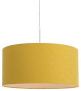 Lampada a sospensione bianca con paralume giallo 50 cm - Combi 1