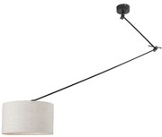 Lampada a sospensione nera con paralume grigio chiaro regolabile - Blitz