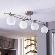 Lindby plafoniera Leanda, 80 cm, 4 luci, metallo, vetro