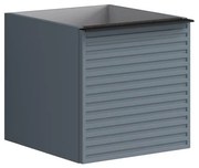 Struttura semi colonna da bagno Pixel 1 cassetto laccato opaco indaco L 40 x H 40 x P 45.5 cm