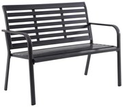 Panca da giardino in alluminio antracite con braccioli Centra NATERIAL, 3 posti