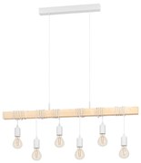 Lampadario Industrial Townshend 6 Luci Acciaio Bianco