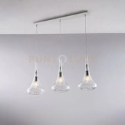 Binario in ferro con vetri trasparente pyrex 3 luci nemesi