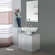 Mobile Bagno Sotto Lavabo Da Terra "Stella" Con Due Ante Finitura Grigio