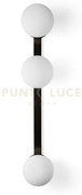 Fuji lampada da parete o soffitto 3 luci grigio tortora diffusore b...