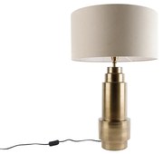 Lampada da tavolo in bronzo con paralume in tessuto marrone chiaro 50 cm - Bruut