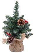 Albero di Natale da tavolo Corvara 30cm 28 rami con bacche e pigne Viscio