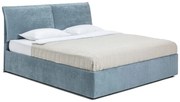 Letto matrimoniale imbottito blu con contenitore e rete inclusi 180x200 cm Thessa Pillow – Bonami Selection