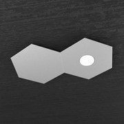 Plafoniera Moderna 2 Moduli Hexagon Metallo Grigio 1 Luce Led 12W