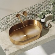 Lavabo D'Appoggio "Jupiter" Da 55 Cm Finitura Rose Gold C/Piletta Click-Clack