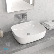 Lavabo D'Appoggio Da 49,5x39,5 Finitura Bianco Lucido