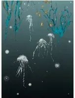Edmond Petit Carta da parati Nautilus/ Méduses/ Nénuphars - Noir - Méduses gauche - Noir