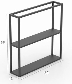 Mensola a muro Artan 60 dritto in acciaio L 60 x P 13 cm nero opaco