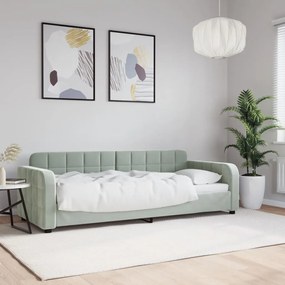 Letto da giorno grigio chiaro 80x200 cm in velluto