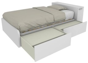 864CK - Letto cameretta 120x190  singolo con elemento contenitore in testata e cassettoni scorrevoli