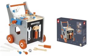 Janod - Passeggino in legno con attrezzi BRICOKIDS