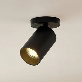 Faretto Arcchio Brinja, nero, rotondo, altezza 12 cm, Ø 6 cm