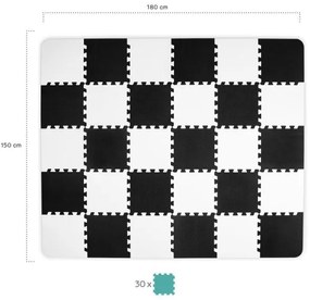 KINDERKRAFT - Puzzle in foam LUNO 30 pezzi nero/bianco