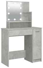 Toeletta con led grigio cemento 86,5x35x136 cm