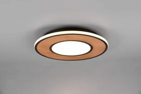 Plafoniera deacon led inserto legno naturale  dimmerabile con inter...