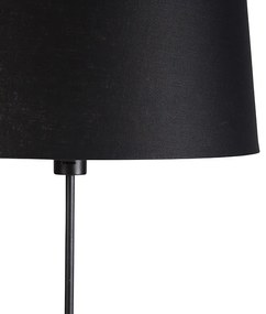 Lampada da terra nera con paralume in lino nero regolabile 45 cm - Parte