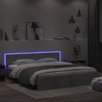 Giroletto con Testiera e LED Grigio Cemento 200x200 cm 3207584