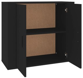 Credenza nera 80x33x70 cm in legno multistrato